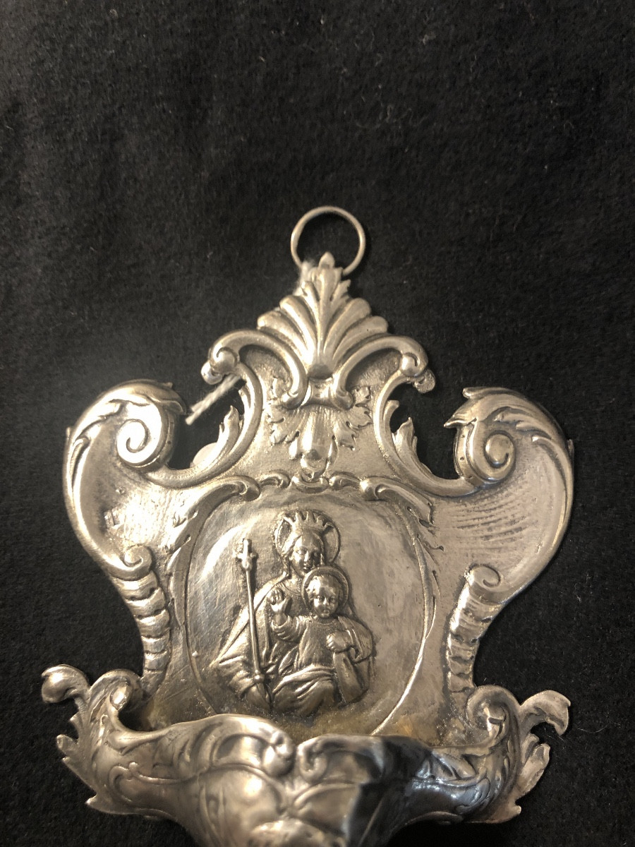 Petit bénîtier en argent massif époques fin XIX eme -photo-3