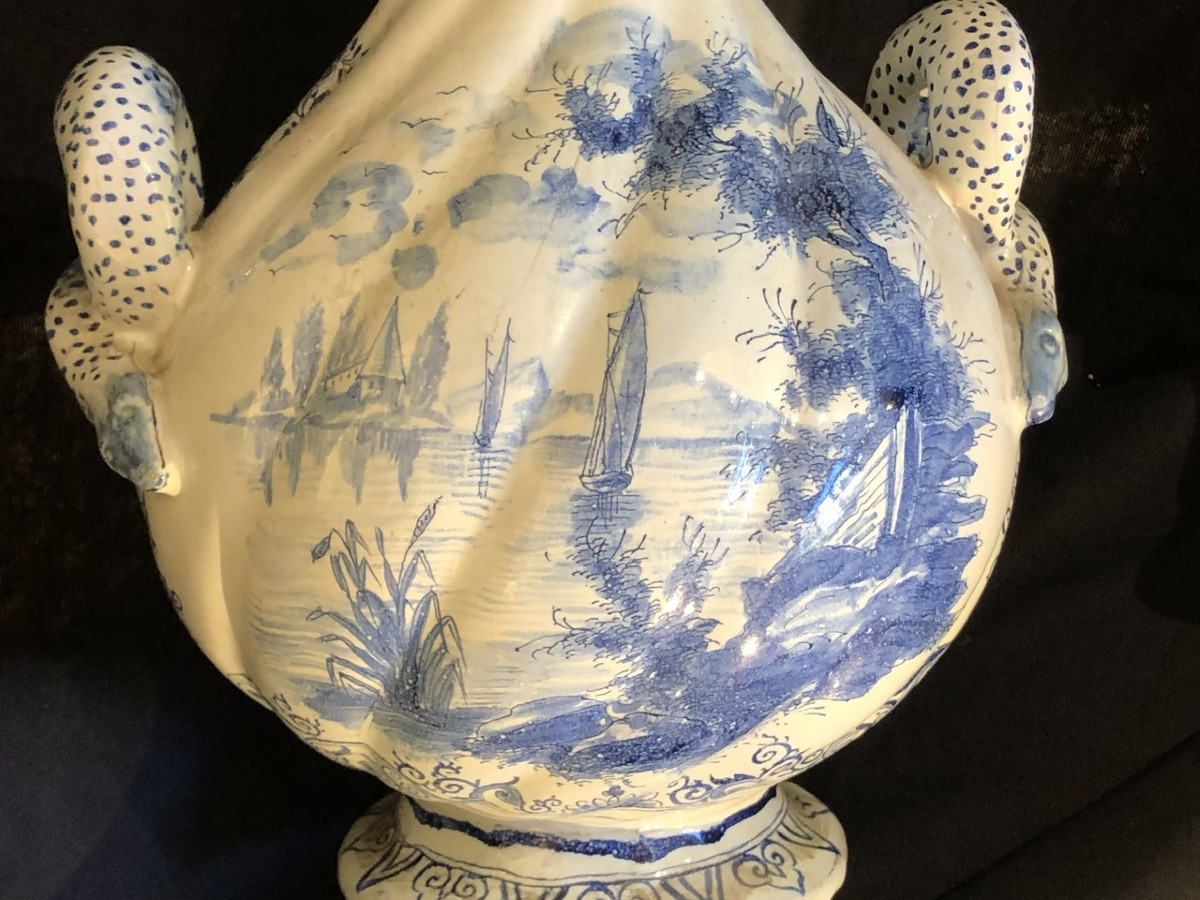 Vase en faïence de Delft époque XIX eme siècle -photo-1