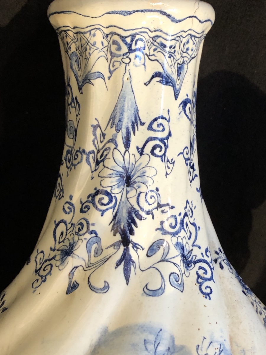 Vase en faïence de Delft époque XIX eme siècle -photo-2