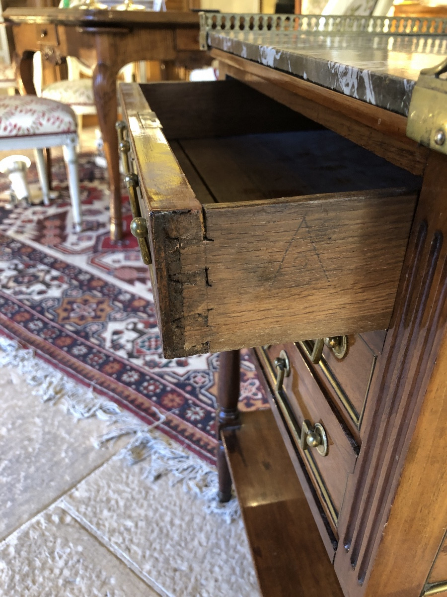 Louis XVI Style Mahogany Coffee Table, Also Known As A "chiffonnière" Table, 18th Century -photo-2