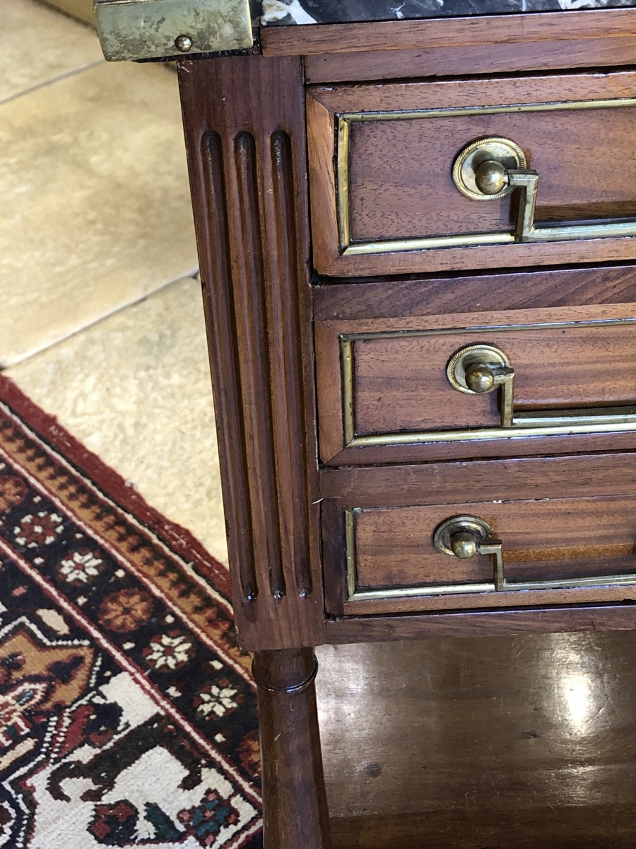 Louis XVI Style Mahogany Coffee Table, Also Known As A "chiffonnière" Table, 18th Century -photo-2