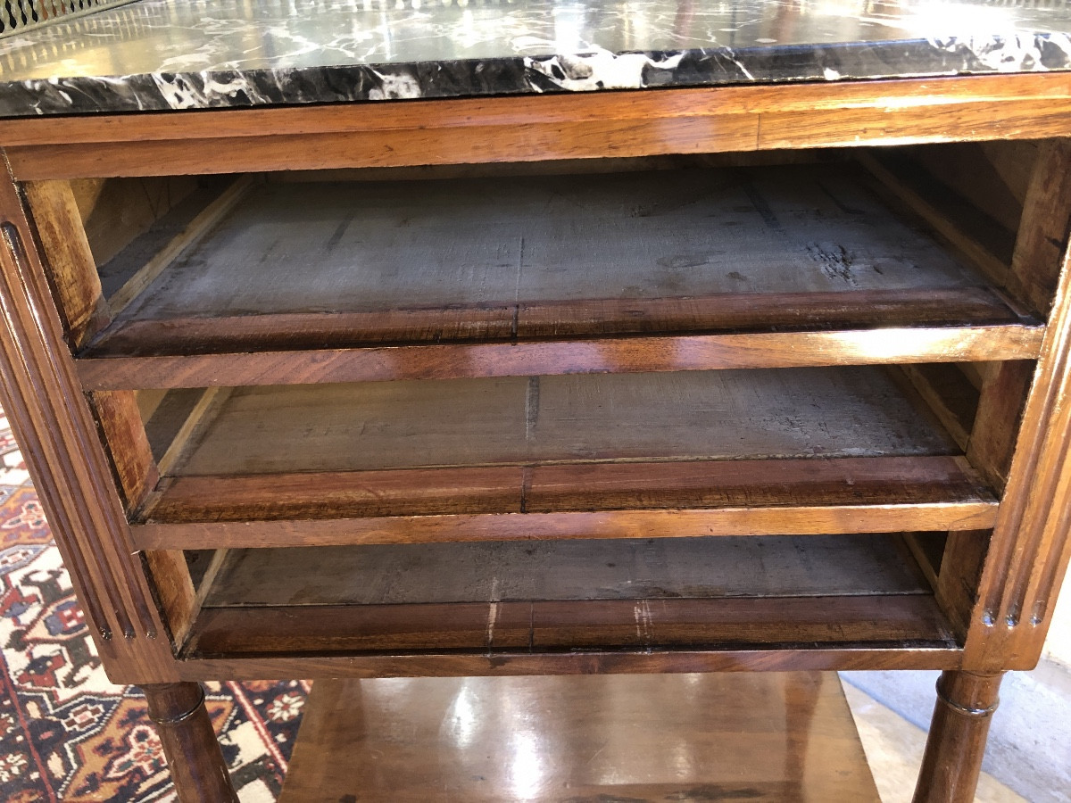 Louis XVI Style Mahogany Coffee Table, Also Known As A "chiffonnière" Table, 18th Century -photo-6