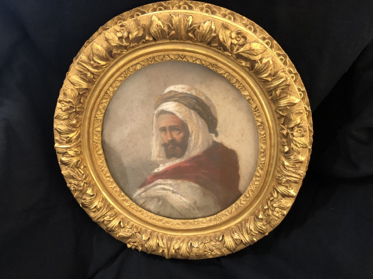 19th Century French School: Portrait d'Un Berbère (portrait Of A Berber)-photo-2