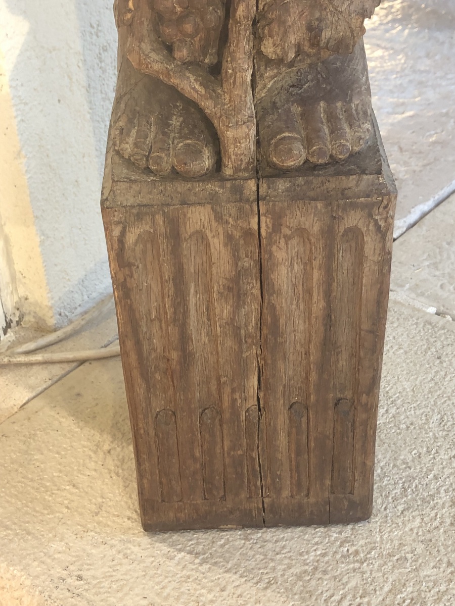 Bacchus: 18th Century Oak Sculpture-photo-2