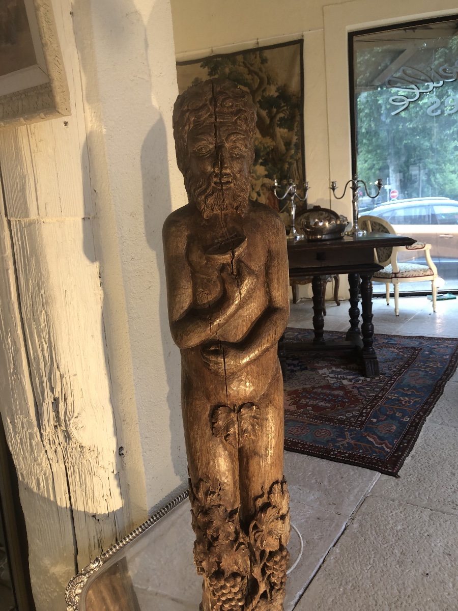 Bacchus: 18th Century Oak Sculpture
