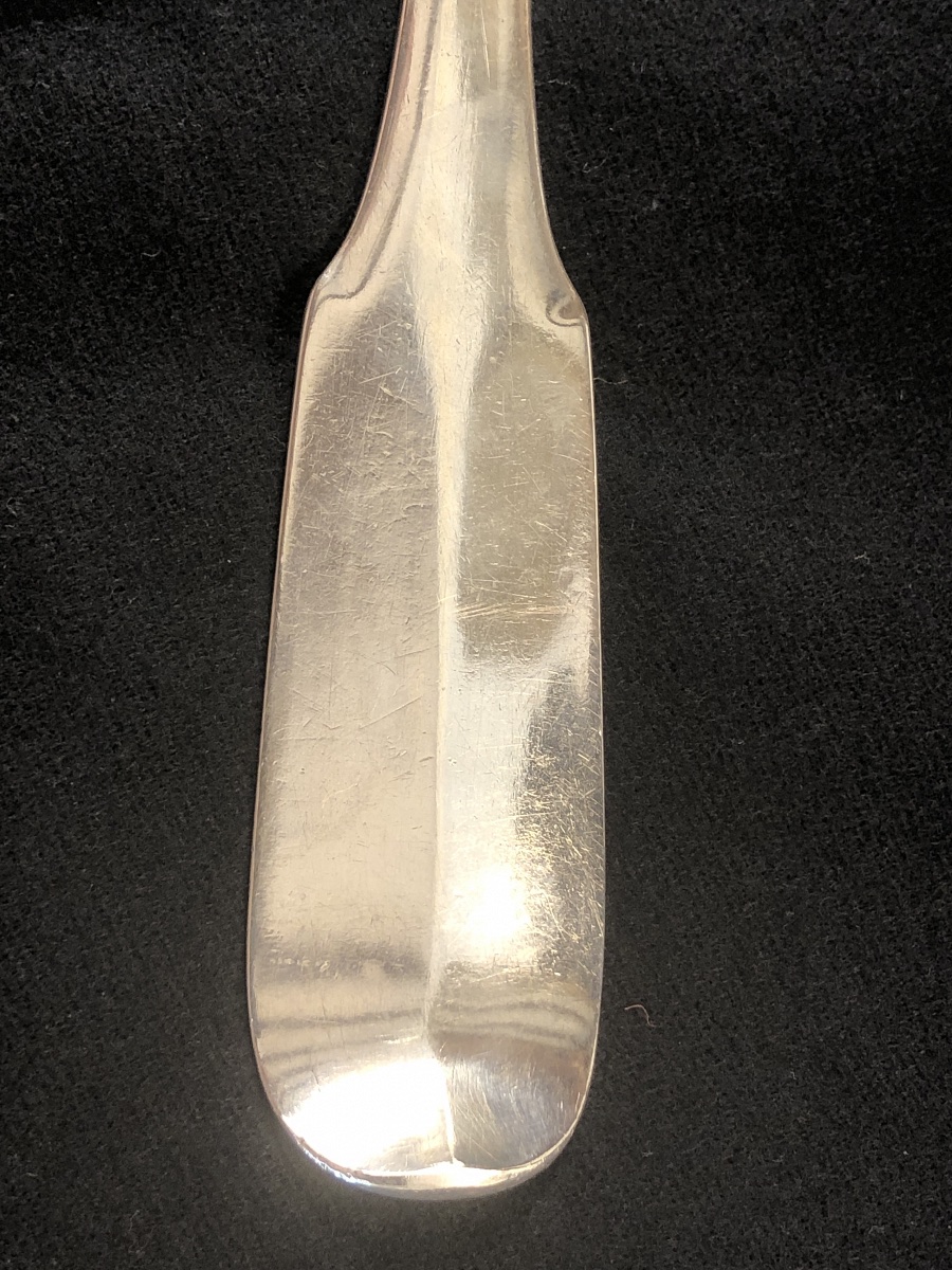 Cuillère à ragoût en Argent massif  époque XVIII eme -photo-2