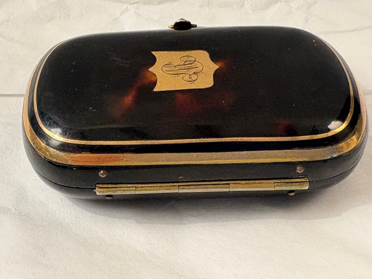 Petit porte-monnaie en écaille de tortue et or époque Napoléon 3 -photo-4