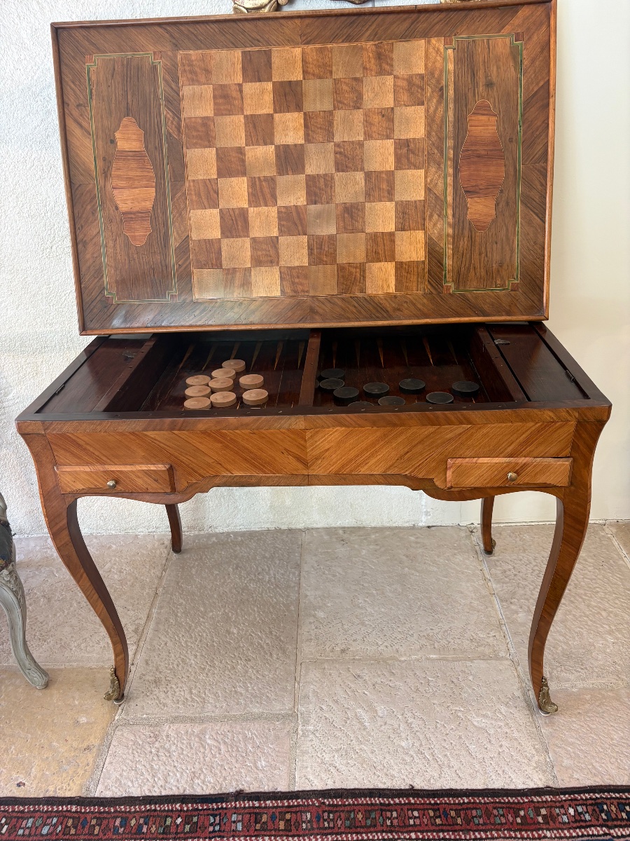 Tric-trac Game Table, Louis XV–louis XVI Transition Style, 18th Century -photo-3