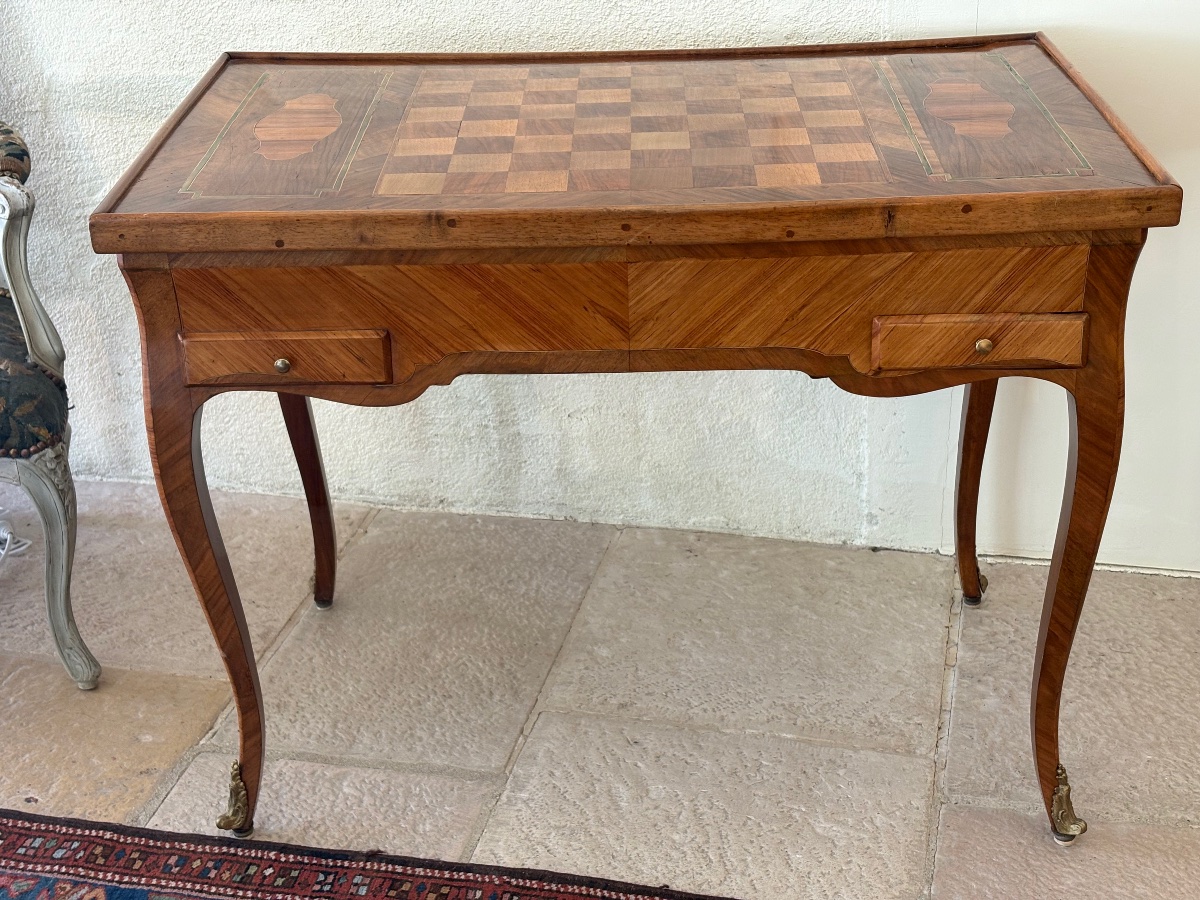 Tric-trac Game Table, Louis XV–louis XVI Transition Style, 18th Century 