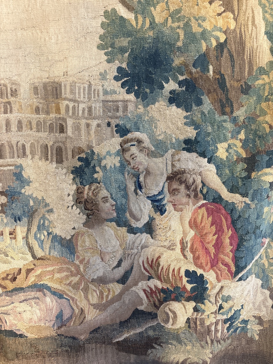 Tapisserie de la Manufacture d’Aubusson -Scène Champêtre - XVIII eme -photo-4