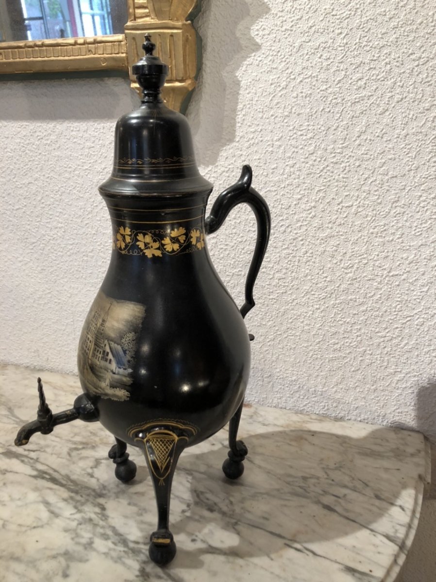 Table Fountain In Painted Pewter XIX Eme Century L-photo-4