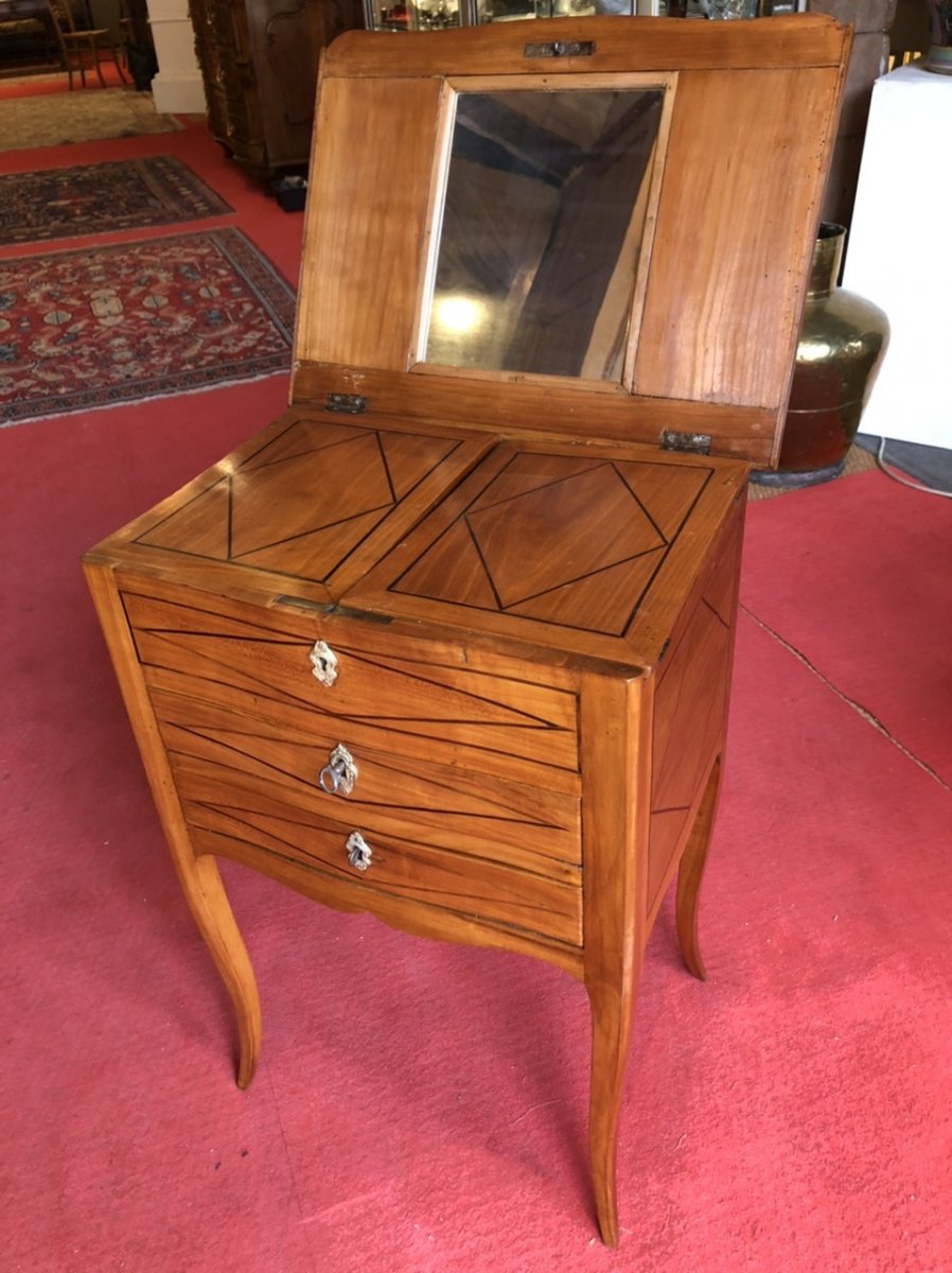 Table Chiffonnière Formant Poudreuse Et Petite Table à écrire  époque Louis XV-photo-4
