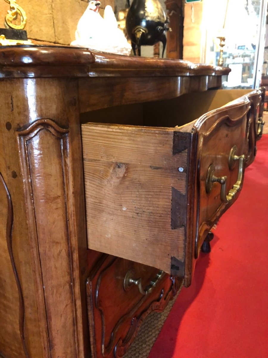 Commode Provençale dite «Sauteuse » Nimoise en Noyer 1 ère Moitié Du XVIII Eme Siècle -photo-3