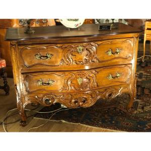 Commode In Provencal Walnut Nîmes Louis XV Period