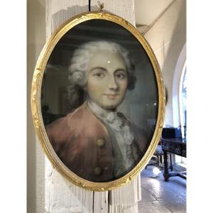 Portrait au pastel d’un jeune homme de qualité  dans le goût du XVIII eme  - 