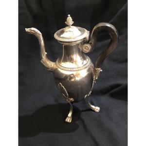 Petite cafetière « égoïste » en Argent massif début XIX  eme siècle 