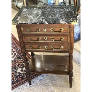 Louis XVI Style Mahogany Coffee Table, Also Known As A "chiffonnière" Table, 18th Century 