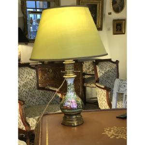 Porcelain Oil Lamp From The Napoleon III Era 