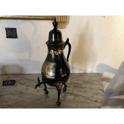 Table Fountain In Painted Pewter XIX Eme Century L