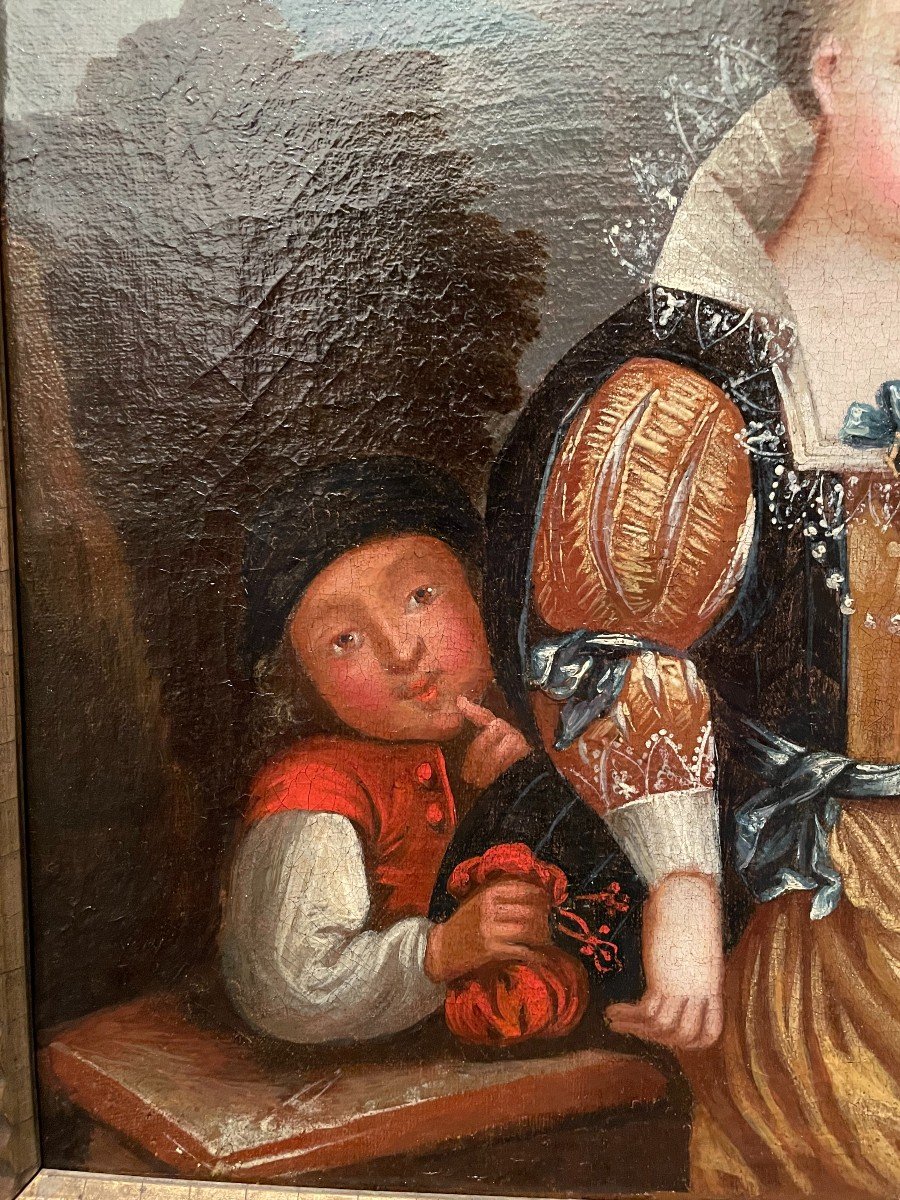 Painting  The Fortune Teller Eighteenth Century-photo-4