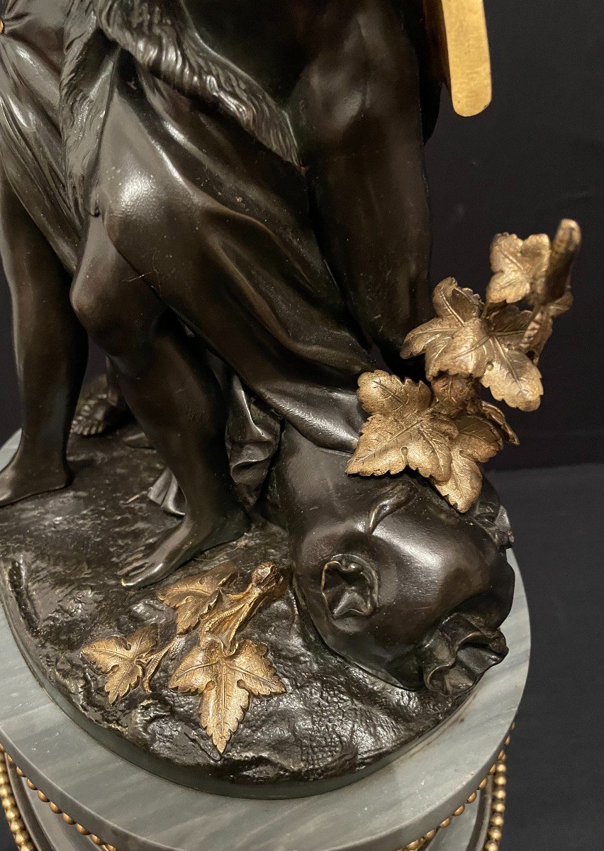 Bronze Childhood Of Bacchus Or The Triumph Of Bacchus After Clodion Nineteenth Century-photo-2