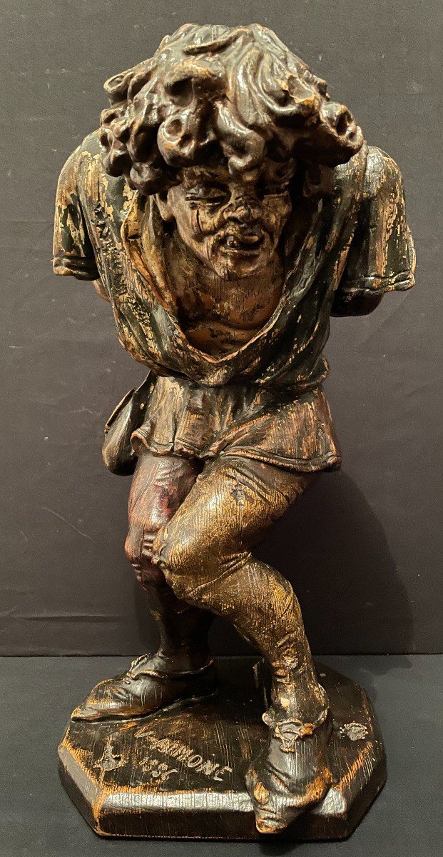 Sculpture Quasimodo 1886 Stuc Patiné Par Victor Aimone XIXème