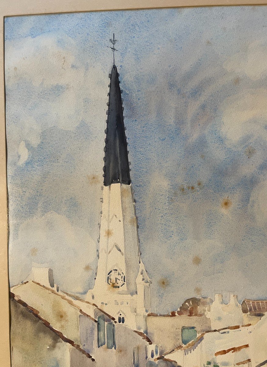 Watercolor Ars En Ré By Durand - Roy 1950-photo-1