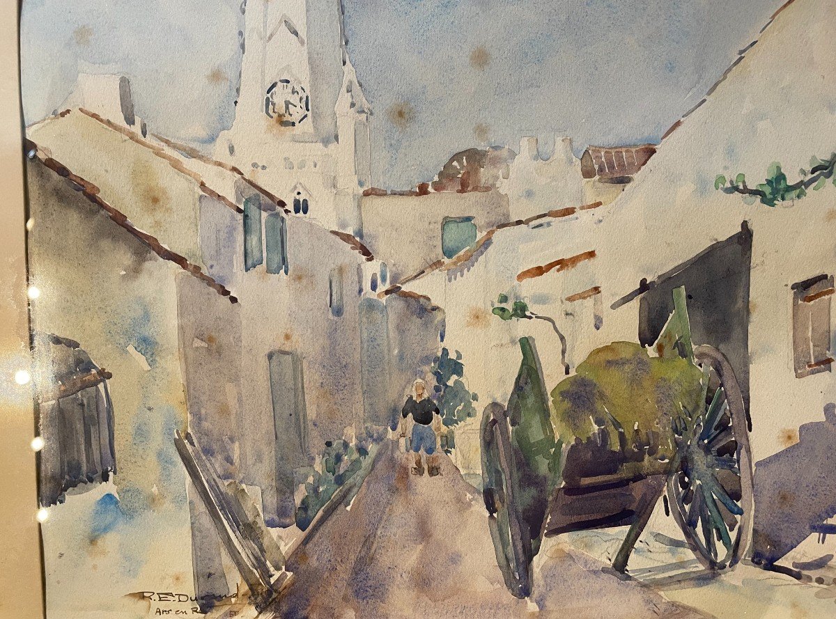 Watercolor Ars En Ré By Durand - Roy 1950-photo-5