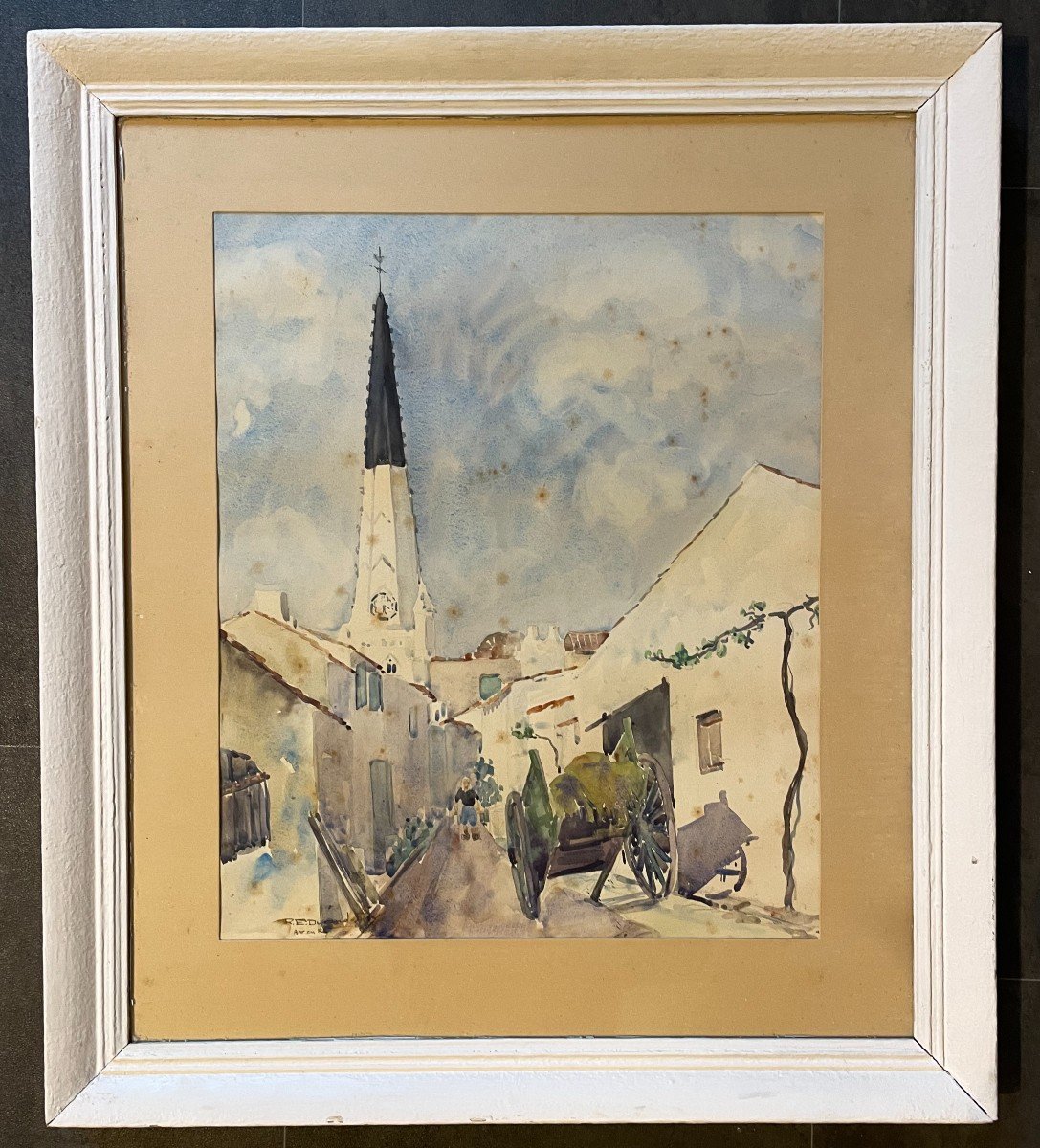 Watercolor Ars En Ré By Durand - Roy 1950