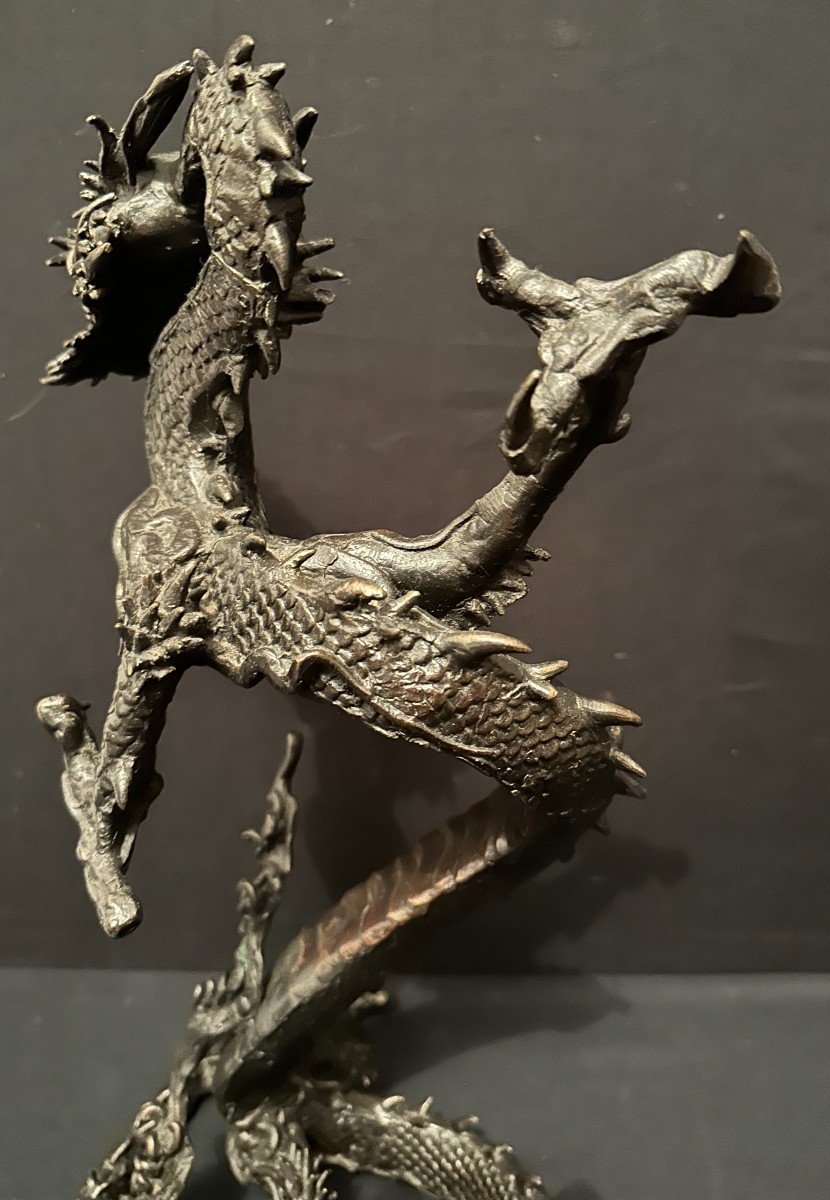 China Indochina Bronze Dragon 47 Cm Late Nineteenth Century-photo-6