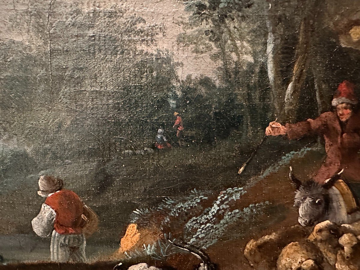 De Loutherbourg Tableau Paysage Berger Et Son Troupeau   XVIIIème .-photo-3
