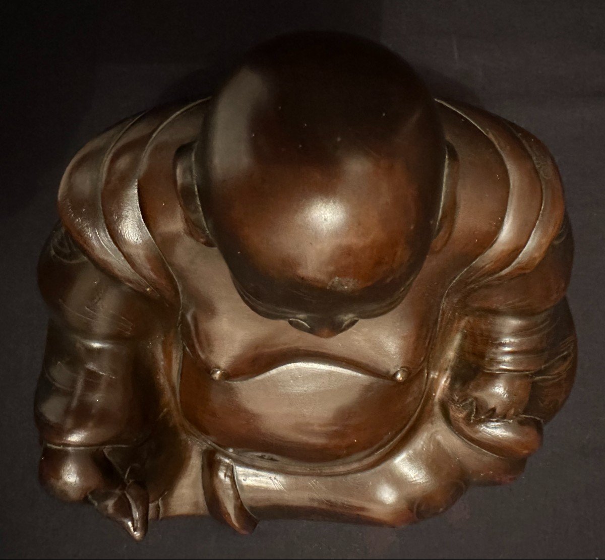 China Indochina Budai Laughing Buddha Bronze Late Nineteenth-photo-6