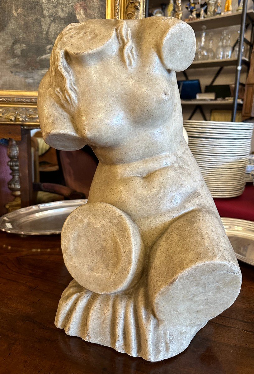 Sculpture En Cire d'Un Torse de Femme à l'Antique Par Nils Nilsen Bergslien XIXème