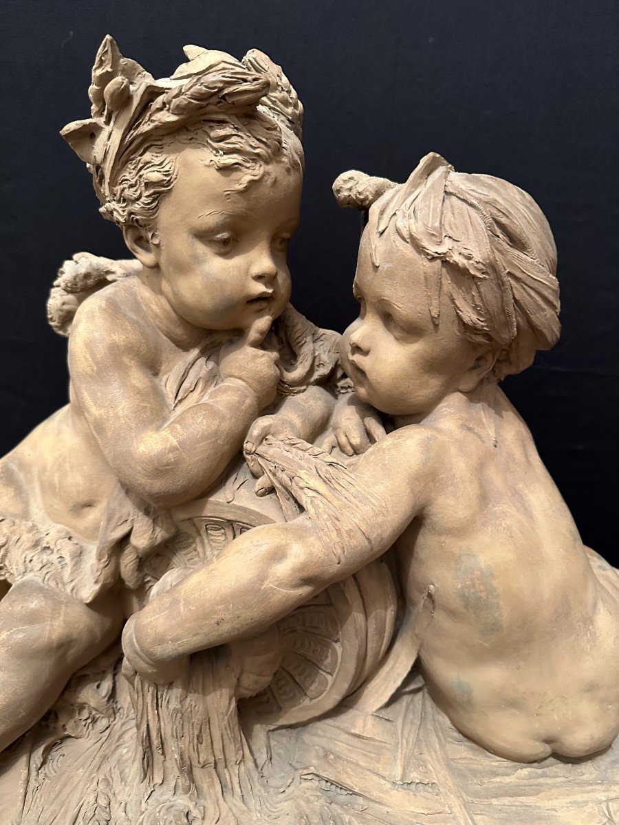 Albert-Ernest Carrier-Belleuse La Source  Importante Terre Cuite Patinée  datée 1864 -photo-3