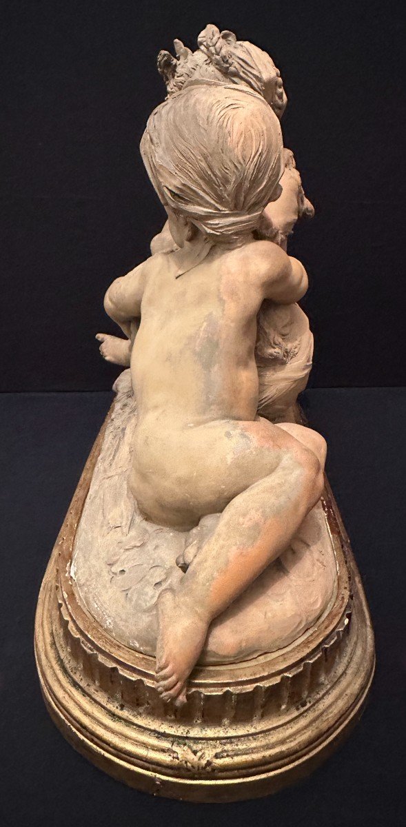 Albert-Ernest Carrier-Belleuse La Source  Importante Terre Cuite Patinée  datée 1864 -photo-5