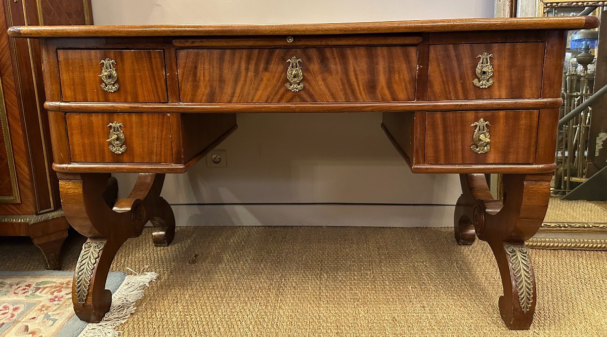 Mahogany Restoration Style Flat Desk -photo-2