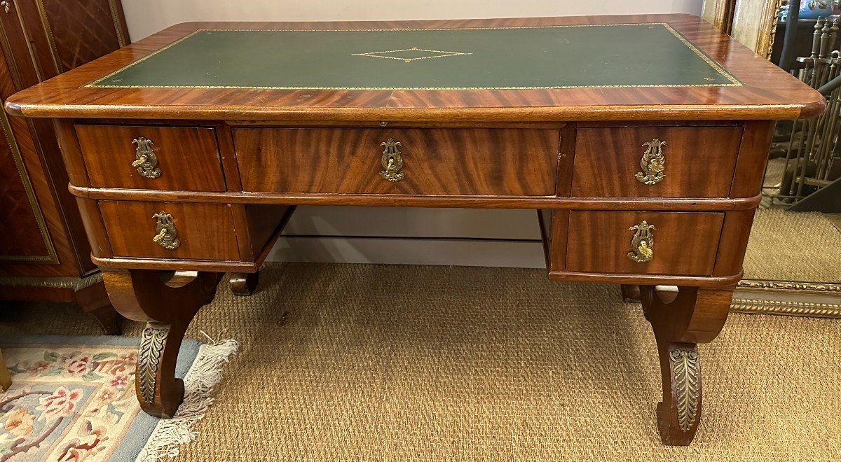Mahogany Restoration Style Flat Desk 