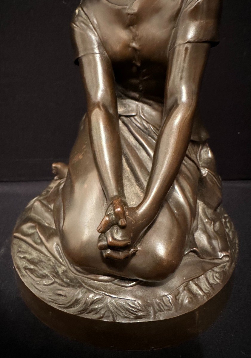 Joan Of Arc Bronze By Henri Chapu Barbedienne Foundeur  Nineteenth Century-photo-2