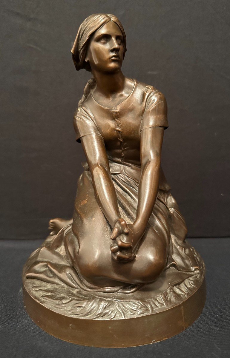 Joan Of Arc Bronze By Henri Chapu Barbedienne Foundeur  Nineteenth Century