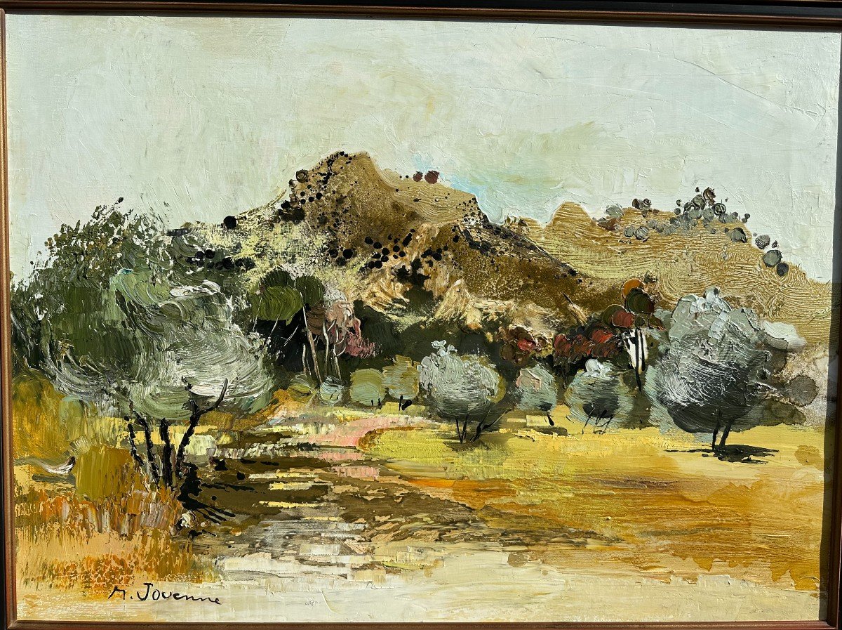 Provence Michel Jouenne  Grand Tableau  l'Oliveraie  100 X 73 Cm-photo-2