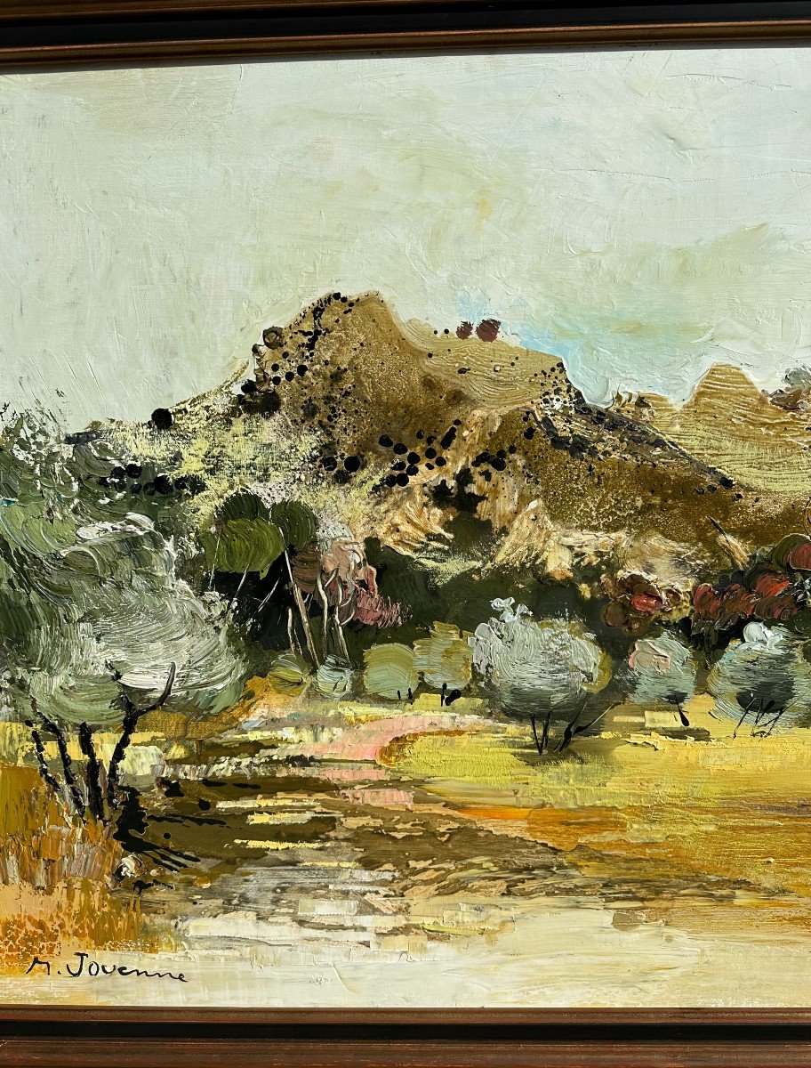 Provence Michel Jouenne  Grand Tableau  l'Oliveraie  100 X 73 Cm-photo-4