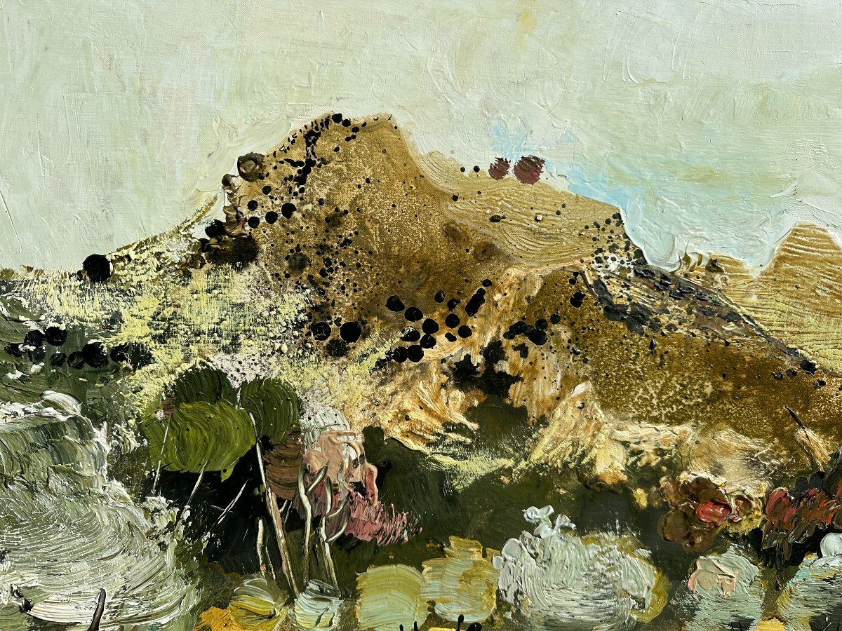 Provence Michel Jouenne  Grand Tableau  l'Oliveraie  100 X 73 Cm-photo-3