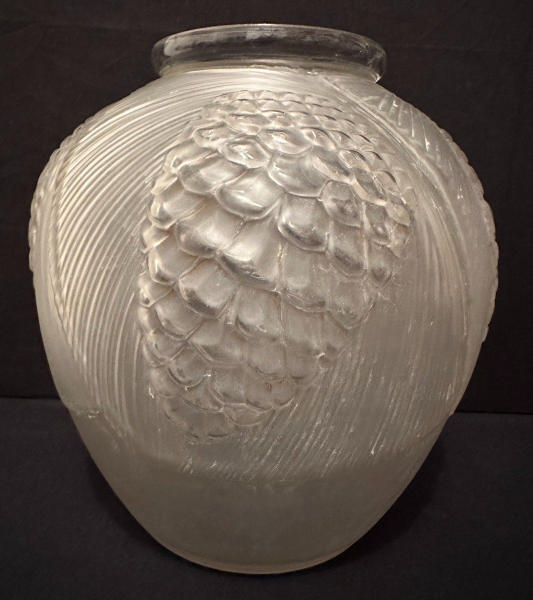 Vase Art Déco Aux Pommes De Pin Par Henri Dieupart vers 1925-photo-2