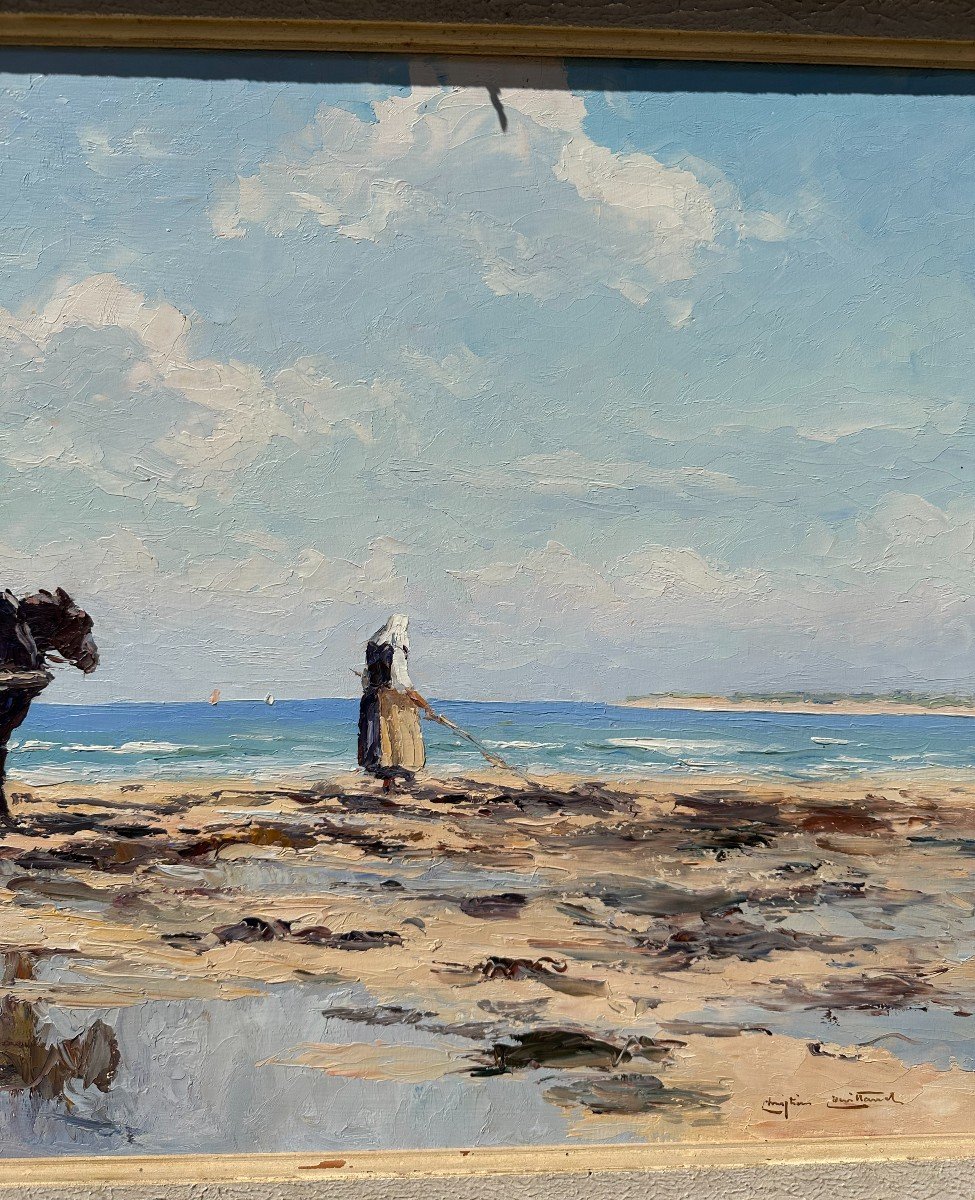 Grand Tableau Ramassage Du Varech Sur l'île De Ré Par Christian Couillaud-photo-1