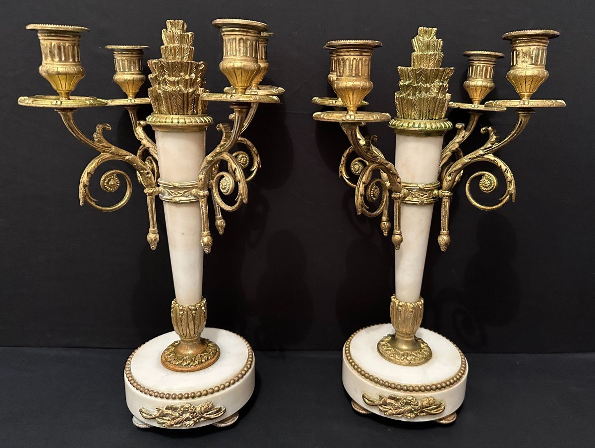 Louis XVI Style Mantel Clock With Love Bronze And Marble Late Nineteenth Century-photo-3