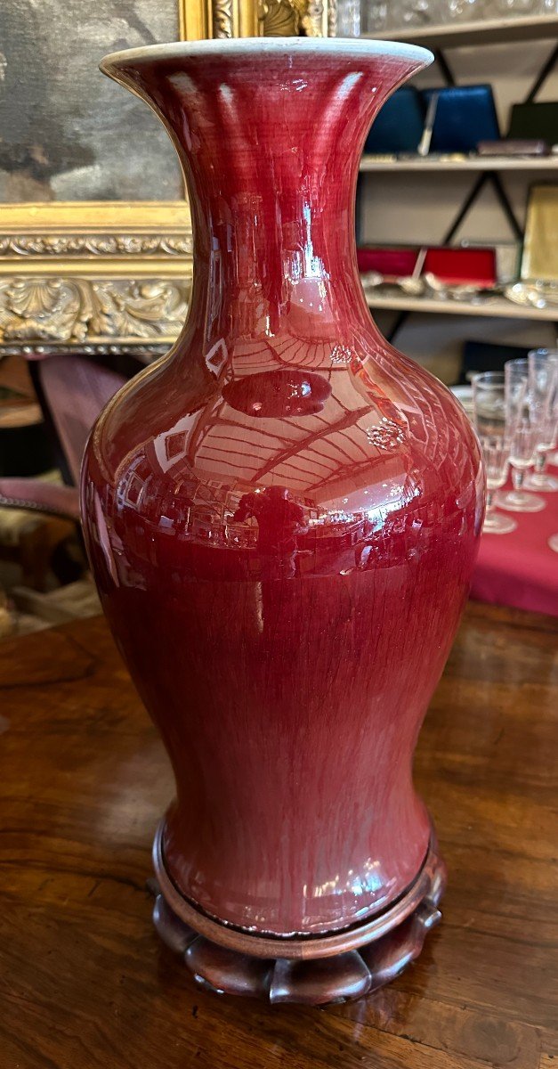 China Sang De Boeuf Porcelain Vase Late 19th Century-photo-2
