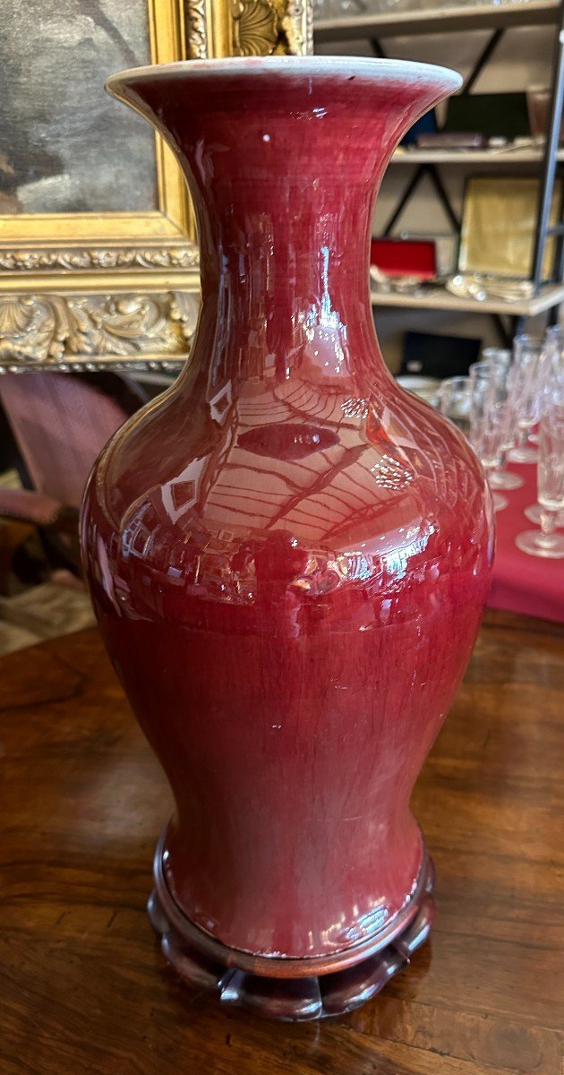 China Sang De Boeuf Porcelain Vase Late 19th Century-photo-4