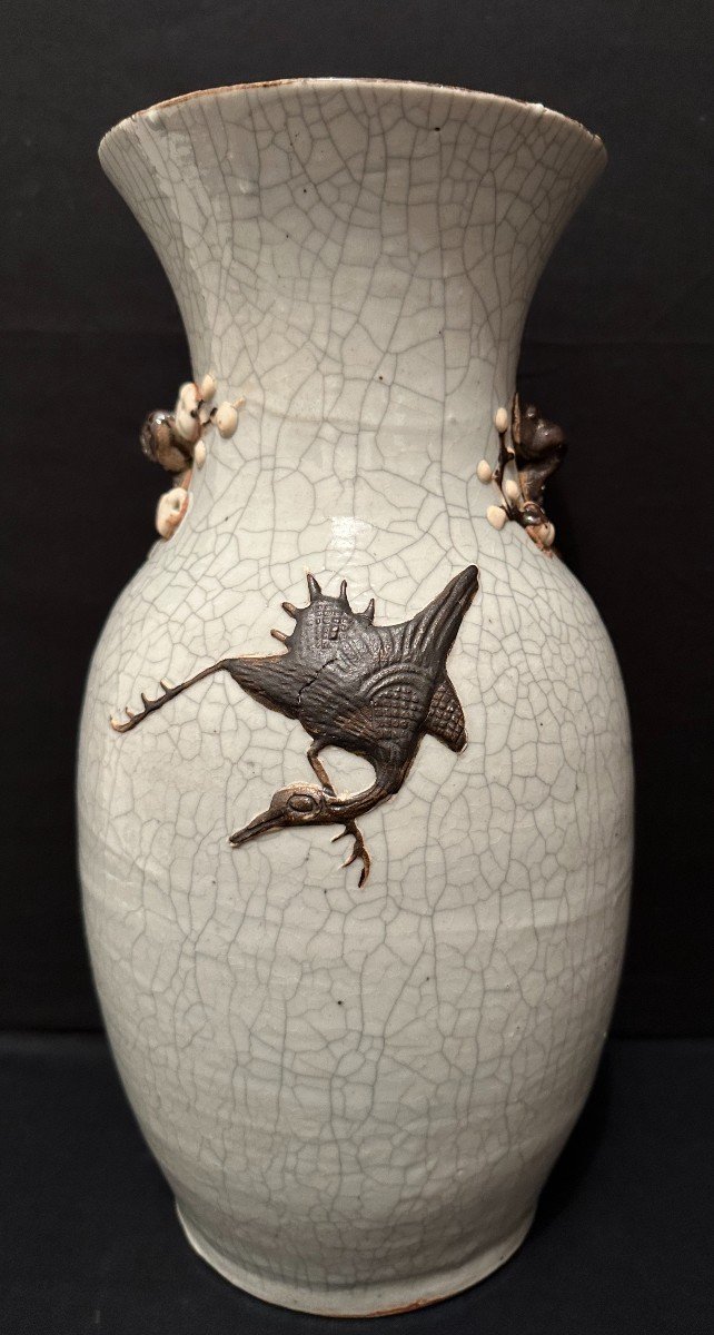 China Nanking Stoneware Vase With Dragons Late 19th Century-photo-3