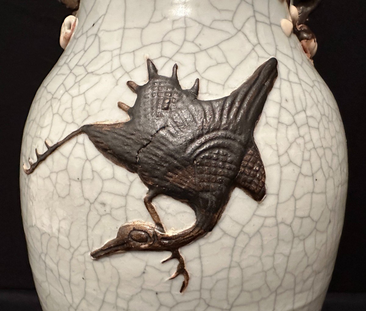 China Nanking Stoneware Vase With Dragons Late 19th Century-photo-5