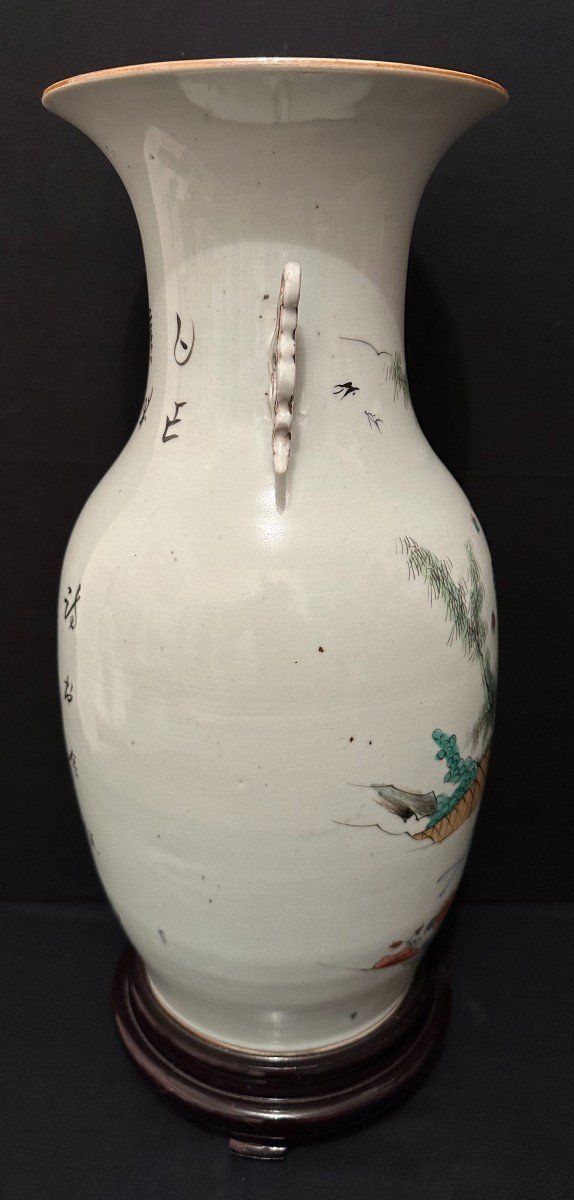 Chine Vase Porcelaine Jeunes Femmes Dans Un Jardin Fin XIXème-photo-4